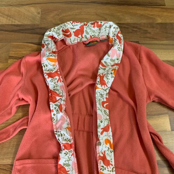 Girl's Pink Robe Bass Pro Sleepwear Swimwear Pajama w/ Belt Forest Animals 6 - Picture 4 of 13